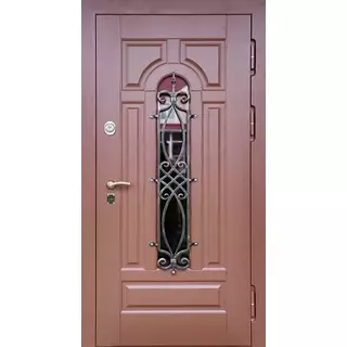 Усиленная дверь с ковкой и отделкой МДФ